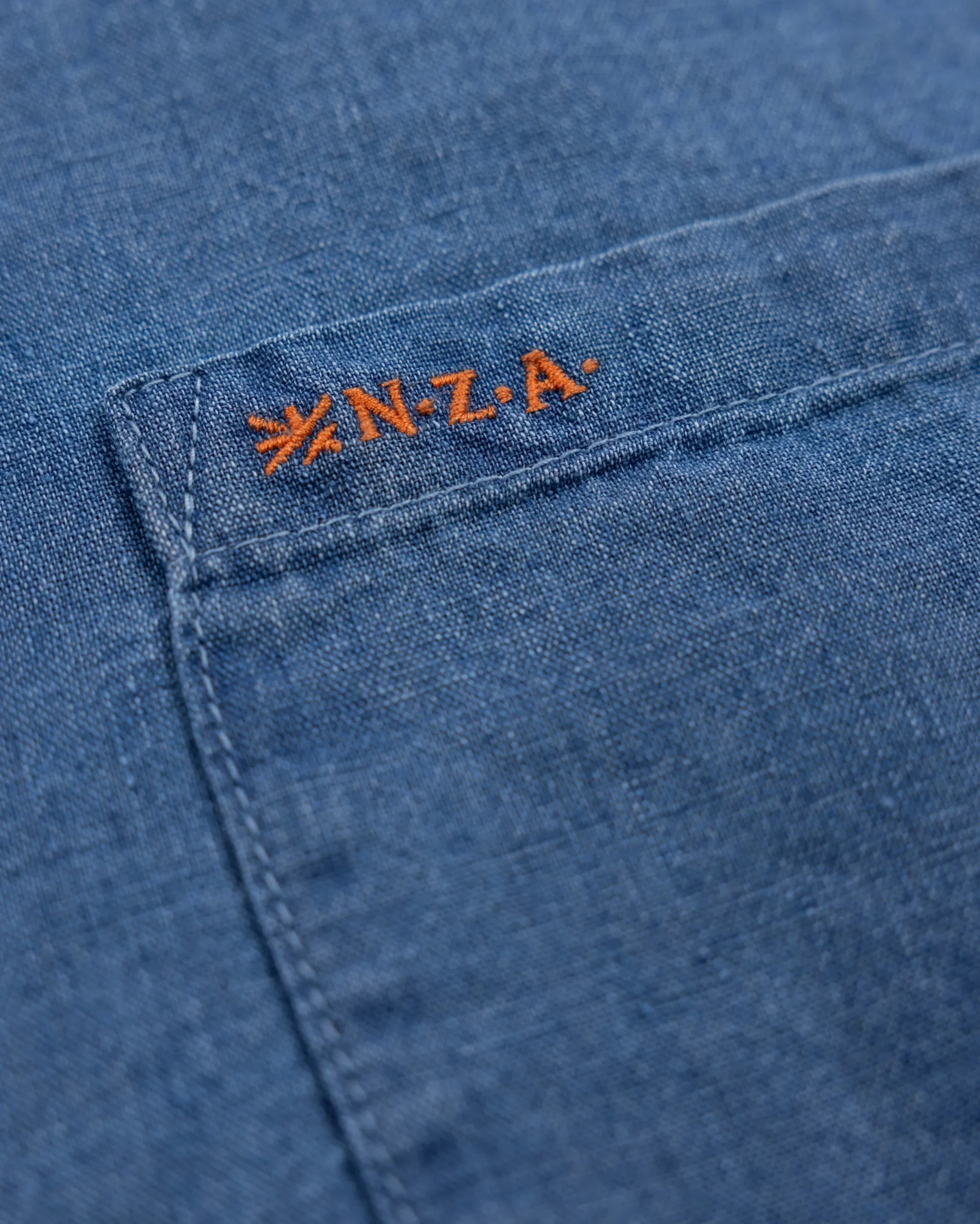 NZA New Zealand Auckland Denim overhemd van katoen met linnen