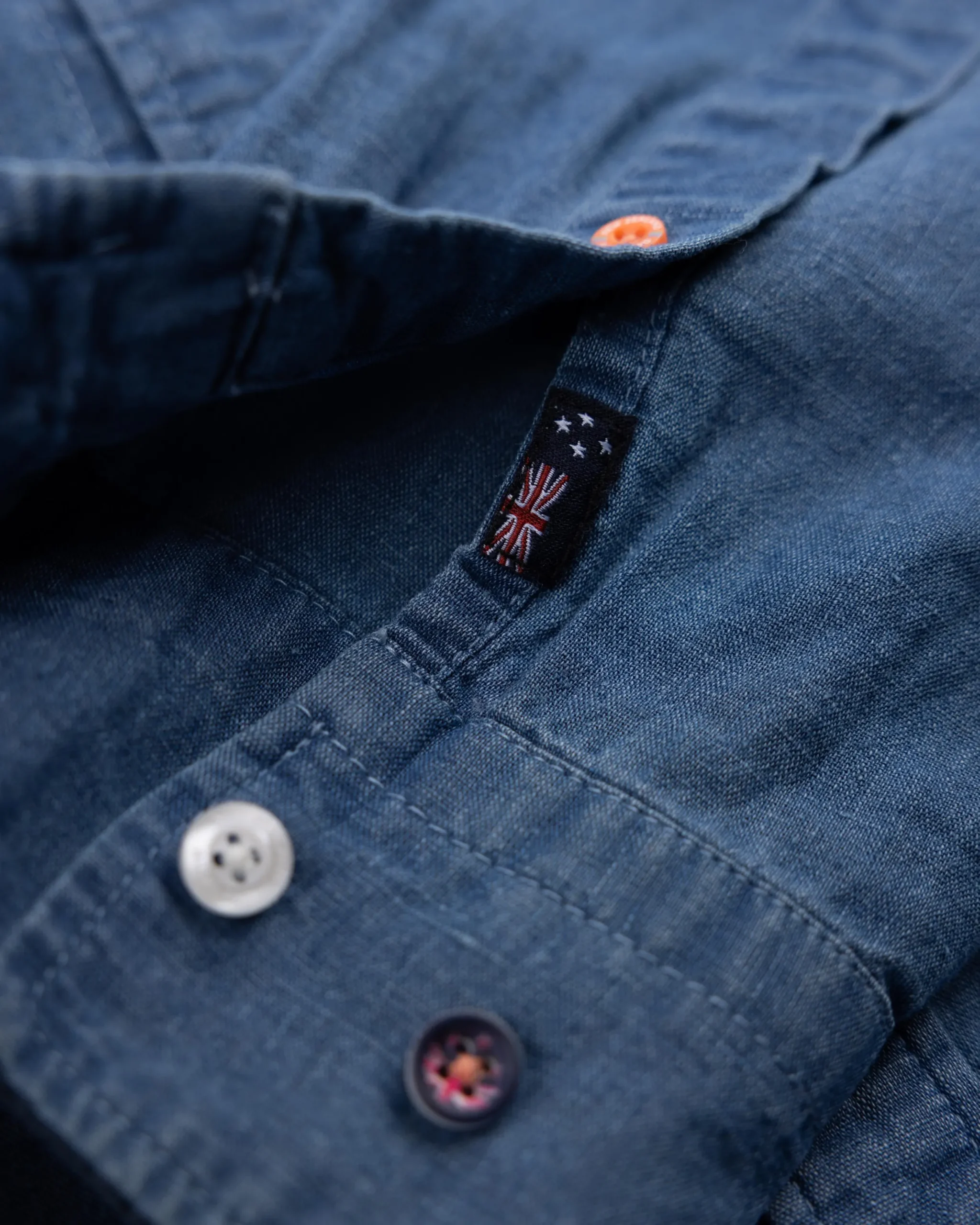 NZA New Zealand Auckland Denim overhemd van katoen met linnen