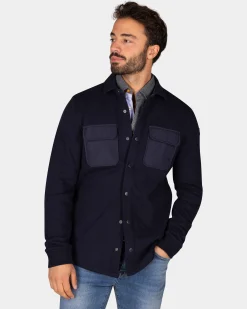 NZA New Zealand Auckland Donkerblauw fleece overshirt -