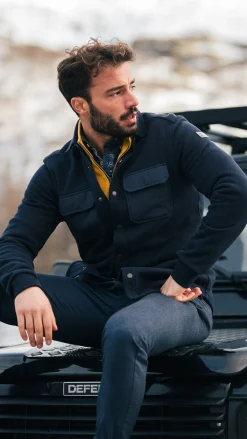 NZA New Zealand Auckland Donkerblauw fleece overshirt -