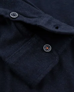 NZA New Zealand Auckland Donkerblauw katoenen overhemd met lange mouw -