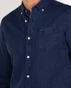 NZA New Zealand Auckland Donkerblauw overhemd met lange mouwen -