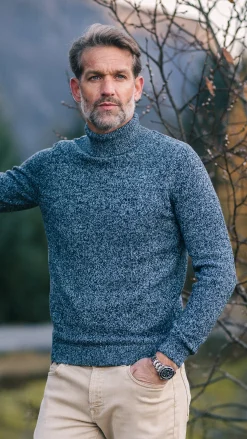 NZA New Zealand Auckland Donkerblauwe gebreide coltrui -