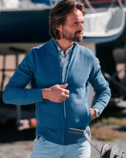 NZA New Zealand Auckland Donkerblauwe trui met halve rits -