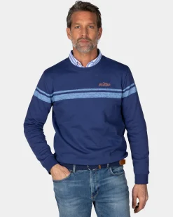 NZA New Zealand Auckland Donkerblauwe trui met lichtblauwe strepen