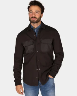 NZA New Zealand Auckland Donkerbruin fleece overshirt -