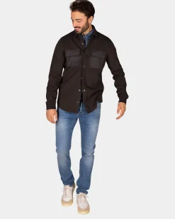 NZA New Zealand Auckland Donkerbruin fleece overshirt -