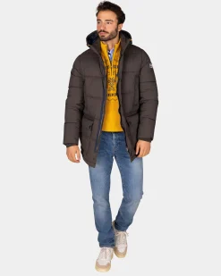 NZA New Zealand Auckland Donkerbruine gewatteerde jas -