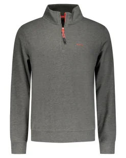 NZA New Zealand Auckland Donkergroene fleece sweater met halve rits -