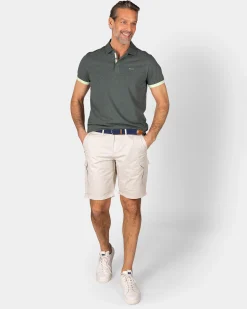 NZA New Zealand Auckland Donkergroene polo met lichtgroene details