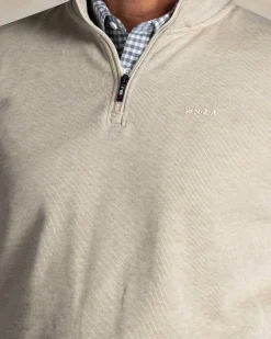 NZA New Zealand Auckland Ecru half zip katoenen trui