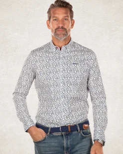 NZA New Zealand Auckland Ecru katoenen overhemd -