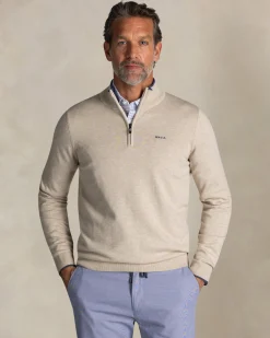 NZA New Zealand Auckland Ecru katoenen trui met halve rits