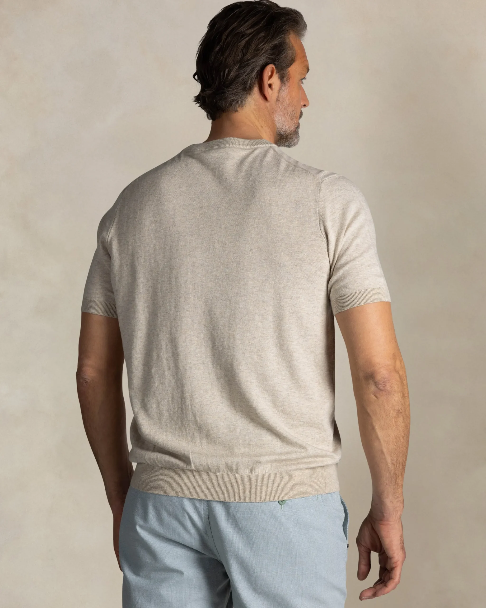 NZA New Zealand Auckland Ecru katoenen trui met korte mouwen