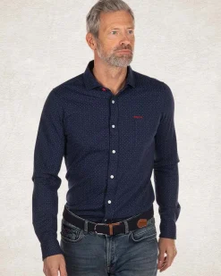 NZA New Zealand Auckland Effen blauw katoenen overhemd -