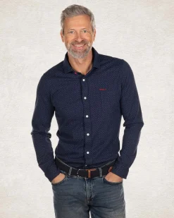 NZA New Zealand Auckland Effen blauw katoenen overhemd -