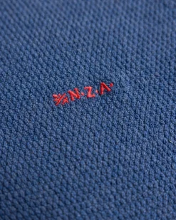 NZA New Zealand Auckland Effen blauwe katoenen trui met halve rits