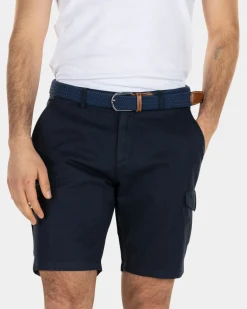 NZA New Zealand Auckland Effen cargo shorts met linnen -