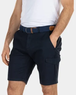NZA New Zealand Auckland Effen cargo shorts met linnen -
