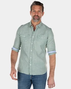 NZA New Zealand Auckland Effen katoenen linnen overhemd -