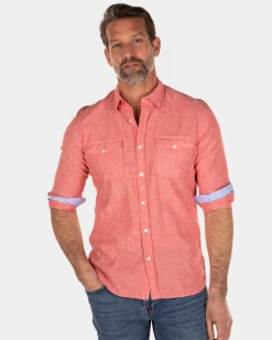 NZA New Zealand Auckland Effen katoenen linnen overhemd -