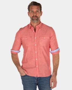 NZA New Zealand Auckland Effen katoenen linnen overhemd -