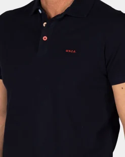 NZA New Zealand Auckland Effen katoenen navy polo
