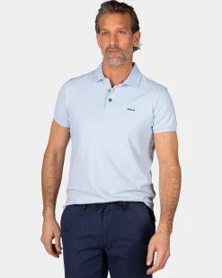 NZA New Zealand Auckland Effen katoenen pastelblauwe polo