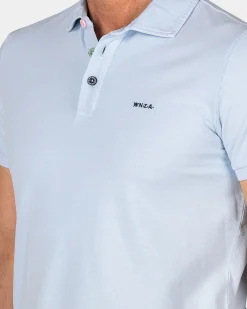 NZA New Zealand Auckland Effen katoenen pastelblauwe polo