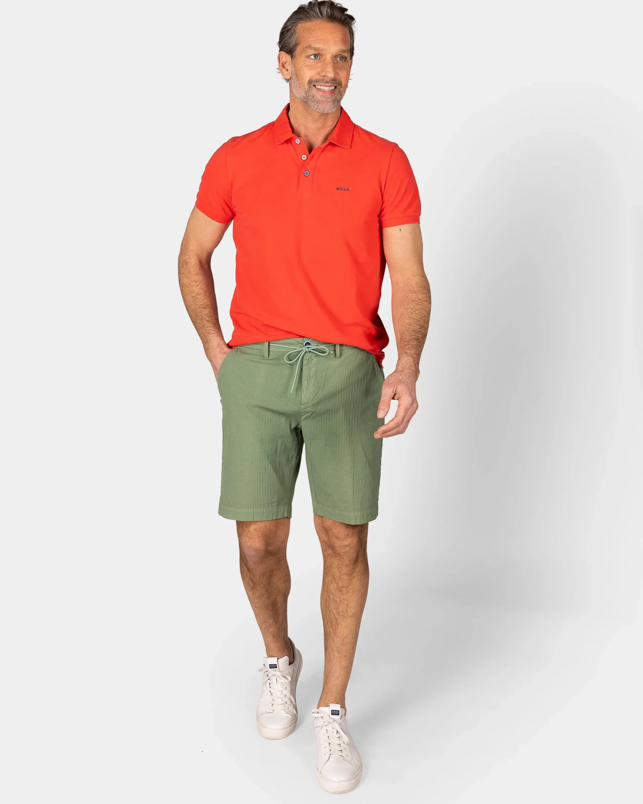 NZA New Zealand Auckland Effen katoenen roodoranje polo