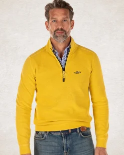 NZA New Zealand Auckland Effen katoenen sweater met halve rits