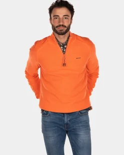 NZA New Zealand Auckland Effen katoenen trui met halve rits -