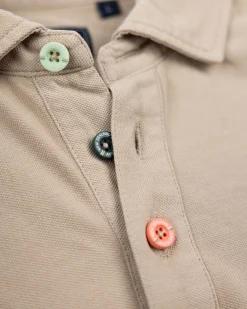 NZA New Zealand Auckland Effen katoenen zandkleurige polo