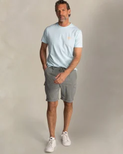 NZA New Zealand Auckland Effen lichtblauw katoenen t-shirt met ronde hals