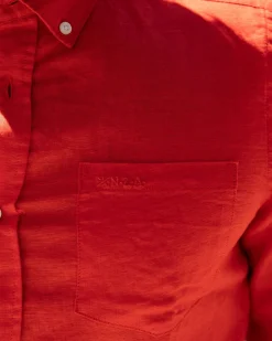 NZA New Zealand Auckland Effen linnen overhemd -