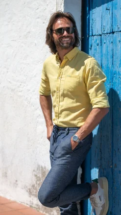 NZA New Zealand Auckland Effen linnen overhemd in veel kleuren -