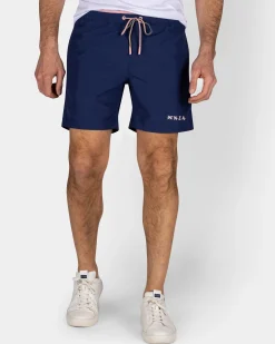 NZA New Zealand Auckland Effen navy zwembroek met roze details