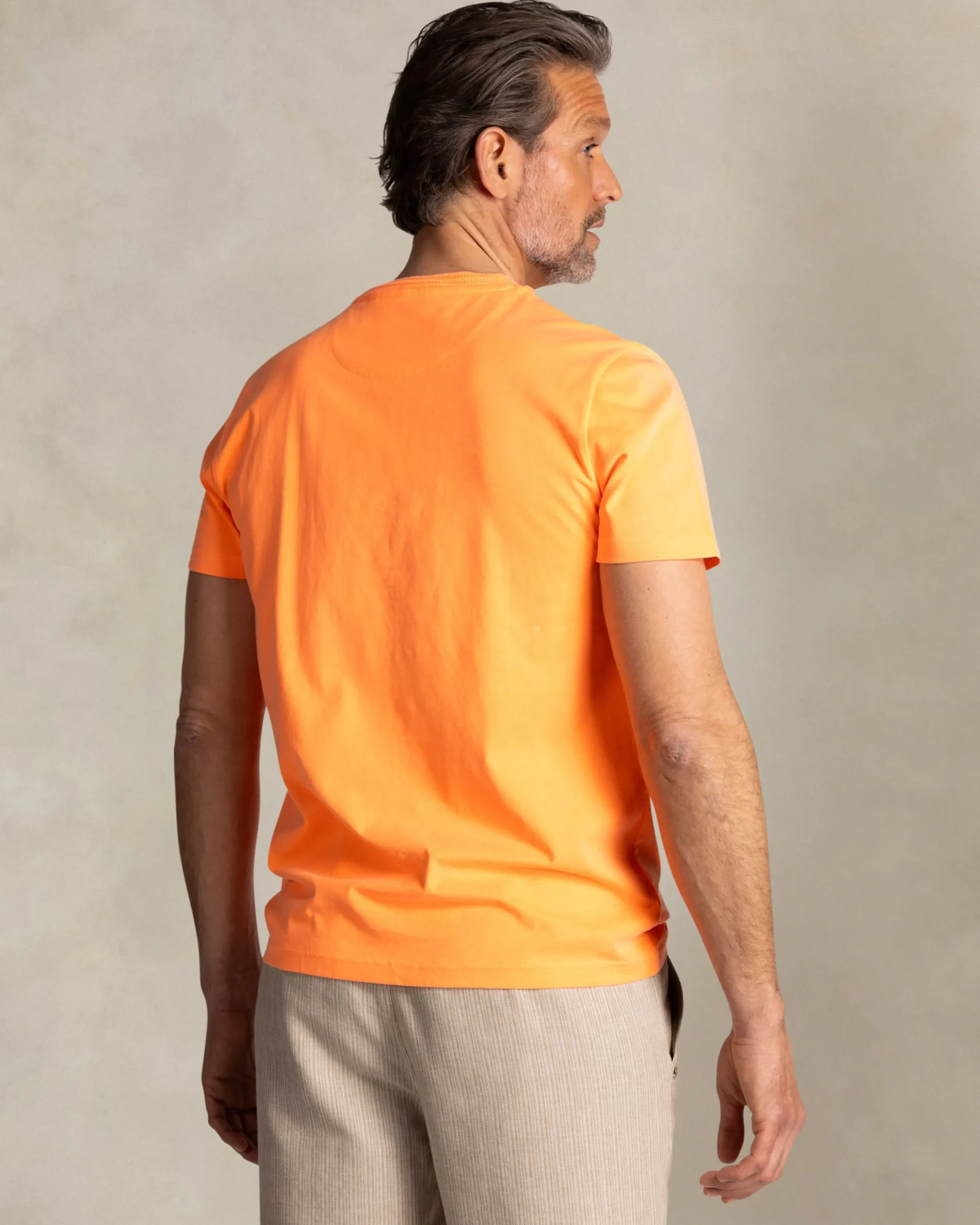 NZA New Zealand Auckland Effen oranje katoenen t-shirt met ronde hals