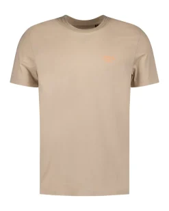 NZA New Zealand Auckland Effen taupe katoenen t-shirt met ronde hals