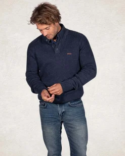 NZA New Zealand Auckland Effen trui met halve knoopssluiting -