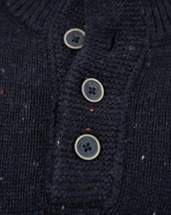 NZA New Zealand Auckland Effen trui met halve knoopssluiting -