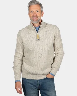 NZA New Zealand Auckland Effen trui met halve rits Dry -