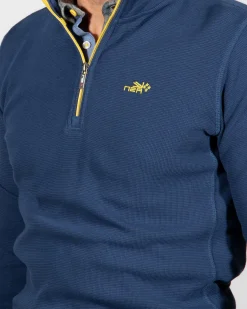 NZA New Zealand Auckland Effen trui met halve rits Arapohue -