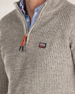 NZA New Zealand Auckland Effen trui met halve rits -