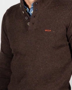 NZA New Zealand Auckland Effen trui met knopen Brownlee -