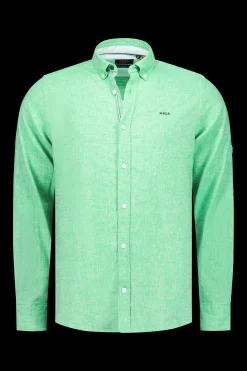 NZA New Zealand Auckland Felgekleurd effen overhemd - Fresh Green