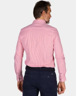 NZA New Zealand Auckland Fijngestreept oranje overhemd