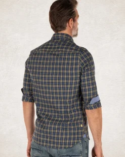 NZA New Zealand Auckland Geblokt flanellen overhemd met groen en blauw