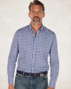 NZA New Zealand Auckland Geblokt overhemd met blauw en wit