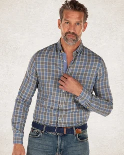 NZA New Zealand Auckland Geblokt overhemd met grijs en blauw